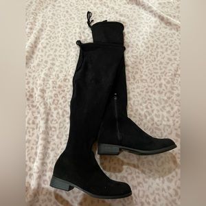 Over the knee suede boots